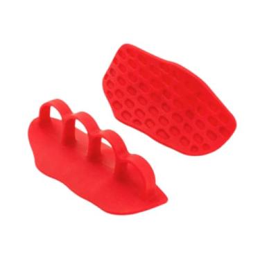 Imagem de simhoa 1 par de levantamento de peso Grips de barras de barra de barra de proteção à mão Ginástica para calistenia, Vermelho