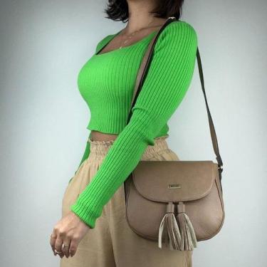 Imagem de Bolsa recuo em couro legitimo b.1021, Conhaque