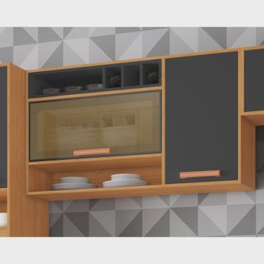 Imagem de Armário Aéreo 2 Portas 120cm Vidro Reflecta Nicho Garrafeiro Nápoles Itatiaia