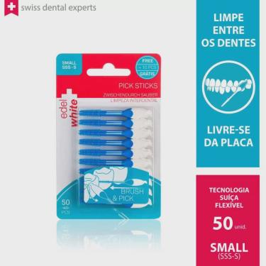 Imagem de Escova interdental edel + white pick sticks sss-s com 50 unidades