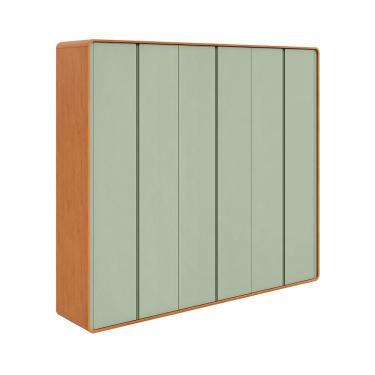 Imagem de Guarda-Roupa Casal Loop 100% mdf 6 pt 6 gv Amêndoa e Sálvia