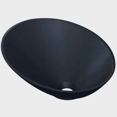 Imagem de Cuba de Apoio Meia Lua Para Banheiro Lavabo C01 BM38W Preto Matte Fosca - Lyam
