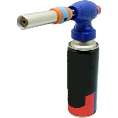 Imagem de Kit Refil Gás De 400ml E Isqueiro Maçarico Azul Culinário