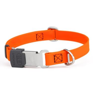 Imagem de Randstark Biothane Coleira impermeável durável para cães com Herm Sprenger - Fivela ClicLock de liberação rápida - Serve para cães médios e grandes - Feita nos EUA (Hunter Orange, L 3/10.2 cm x C 30.5