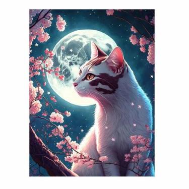 Imagem de Artesanato Pintura Diamante Diy 30X40 - MOON CAT I - PPSHOP