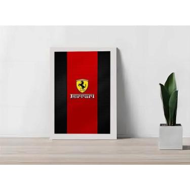 Imagem de Quadro Decorativo Ferrari C/ Moldura e Vidro 33x25 cm A4 - Genérico, B