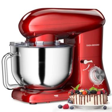 Imagem de SASA ROCOO Stand Mixer, 7.5QT 660W 6+P Speed Tilt-Head Food Mixer, Kitchen Electric Mixer with Stainless Steel Bowl,Whisk,Dough Hook and Beater (black)