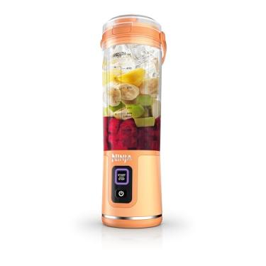 Imagem de Ninja Liquidificador portátil Blast, sem fio, recipiente de 510 g, liquidificador pessoal para shakes e vitaminas, sem BPA, tampa à prova de vazamento e bico para beber, recarregável com USB-C, peças