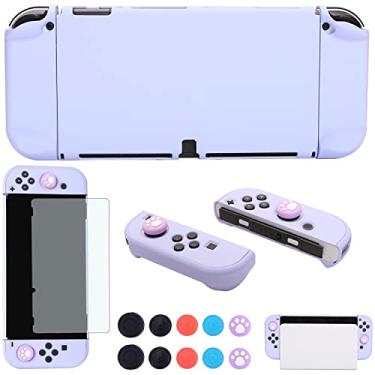 Imagem de COMCOOL Dockable Case for Nintendo Switch Oled - [9 FT Military Grade Drop Protection] [with Tempered Glass Screen Protector and Thumb Grips] Cute Protective Cover for Nintendo Switch Oled - Purple