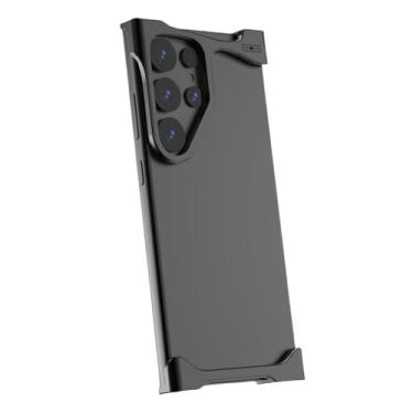 Imagem de Capa de celular sem moldura com dissipação de calor de metal para Samsung Galaxy S23 S24 25 Ultra Plus, fina, leve e irregular, de alumínio, preta, para Galaxy S24
