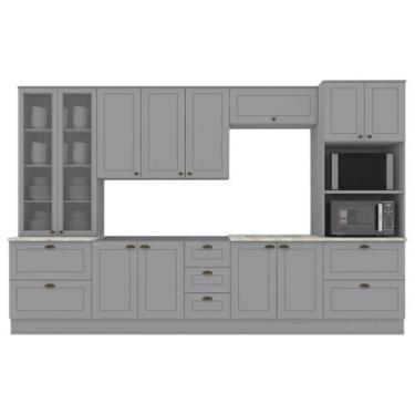 Imagem de Cozinha Modulada 7 Pecas 343 cm CE172 Americana Cinza Calcare Henn, Ci