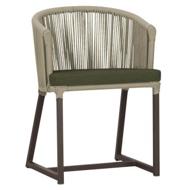 Imagem de Cadeira De Jantar Noronha Alumínio Marrom E13 Trama Original Rami