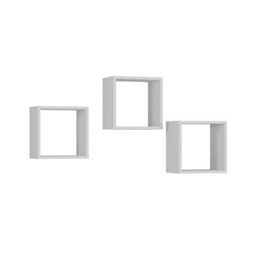 Imagem de Kit 03 Nichos Decorativos Organizadores 30x30cm Branco-mabe Magazine