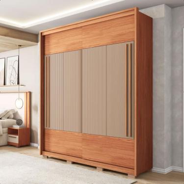 Imagem de Guarda Roupa Roupeiro Roma 2 Portas 3 Gavetas Marrom Caemmun