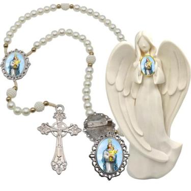 Imagem de Imagem Estatua Nossa senhora do Livramento Com Terço de Luxo e Broche 