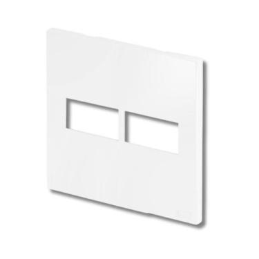 Imagem de Placa Recta Satin 4x4 C/ Suporte Para 2 Módulos Branco B.Lux