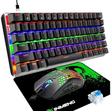 Imagem de ZIYOU LANG Teclado E Mouse Pad Para Jogos Lang, Mecânico Com Fio Retroiluminação Arco-Íris, Rgb Superleve, Sensor Óptico De 12000 Dpi, 6 Botões Programáveis Jogadores Pc (Preto)