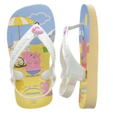 Imagem de Chinelo Infantil Havaianas Baby Peppa Pig com Elástico, Buttercream, 2