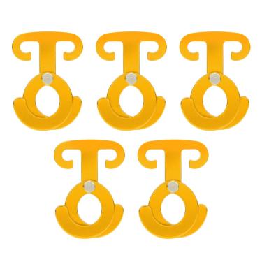 Imagem de Grcfumo 5pcs t ganchos de anel T fivela de corda de acampamento, liga de alumínio Forte Acessório de acampamento de auto -bloqueio, fivela de corda de de tenda de alta resist (Ouro)