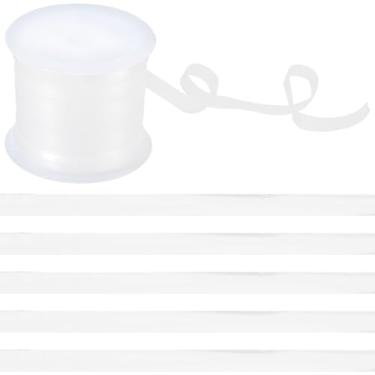 Imagem de GORGECRAFT 2 rolos de 43,7 metros tiras elásticas transparentes faixa de 6 mm de largura invisível fibra elástica leve transparente sutiã de biquíni alça de ombro para lingerie dança roupa de banho