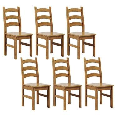 Imagem de Kit 6 Cadeiras em Madeira Maciça Napoli Espresso Móveis Nogueira