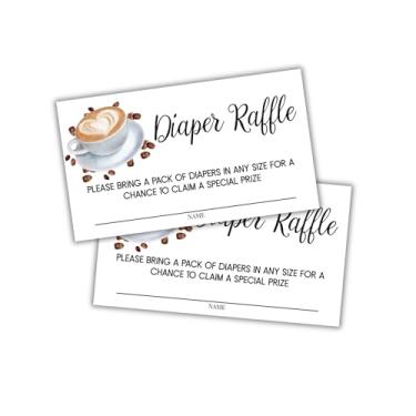 Imagem de Sorteio de fraldas Coffee Brewing para chá de bebê, pacote com 50 unidades de 5 x 9 cm, traz qualquer tamanho para chance para ganhar convites da torre de cerveja livros para conselhos de barriga de