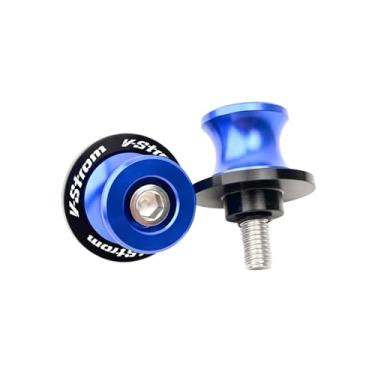 Imagem de jininshengxindianzi Compatible With Suzuki V-Strom 250 1050 XT VStrom 650 VStrom 800DE DL650 DL1000 Motorcycle 8MM Swingarm Spools Slider Stand Screws Protector(Blue)