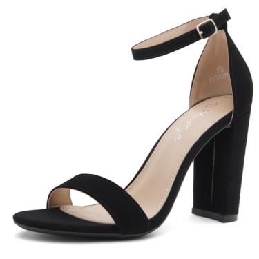 Imagem de Herstyle Rosemmina sandália feminina de salto alto com tira no tornozelo e salto grosso, Bknubuck, 9