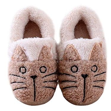 Imagem de Pantufas femininas e infantis para a família e gatos, Caqui, 8-9 Toddler