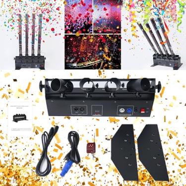 Imagem de Lançador de confetes elétrico 4HEAD com controle remoto sem fio para festa de DJ, boate, casamento, palco, concerto, evento, show