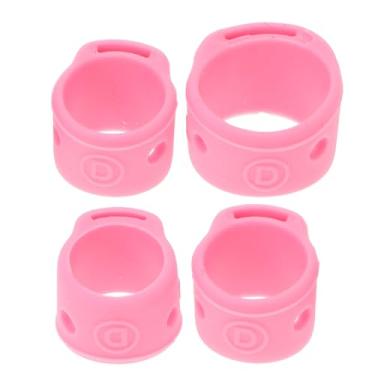 Imagem de MILISTEN 8 peças de protetores de dedo de silicone para guitarra e guitarra para instrumentos musicais clássicos chineses, acessórios rosa