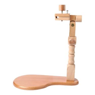Imagem de oshhni Suporte para bastidor de bordado, acessório fácil de usar, suporte giratório, de madeira de faia para ponto cruz para costura artesanal
