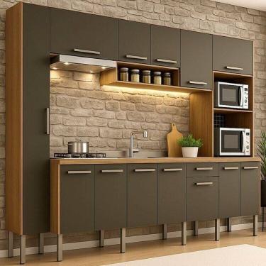 Imagem de Cozinha Completa 6 Peças com Torre Quente e Paneleiro Realeza Manchester/Grafite