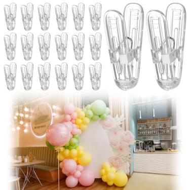 Imagem de LemonRoad Pacote com 20 clipes de arco de balão de plástico grampos de mola de 6 cm clipe resistente para kit de arco de balão, decoração de aniversário, artesanato, pano de fundo, marcenaria