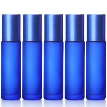 Imagem de 05 Frascos 10 Ml Roll-On Fosco Cor Azul Escuro - Puro E Essencial