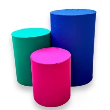 Imagem de kit Capa Trio de Cilindro Decoração Festa Veste Facil - multicolorido - ESCOLHA COMO QUISER Organização de Decoração para Festas(ROYAL/FOLHA/PINK)