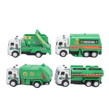 Imagem de SPYMINNPOO Set Toys de Caminhão de Lixo 4pcs, Modelo de Caminhão de Transporte de Resíduos para Meninos Crianças Com Mais de 3 Anos Com Design Seguro de Plástico Resistente