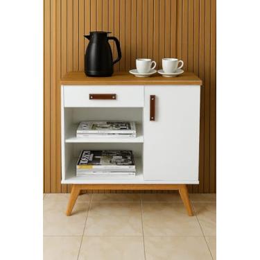 Imagem de Aparador Cantinho Do Café Buffet Siena Com Gaveta Preto Cor Branco nature