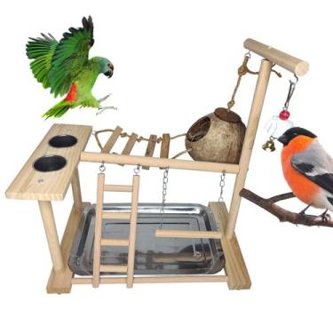 Imagem de Bird Playground Hamiledyi Parrots Play Stand Wood Perch