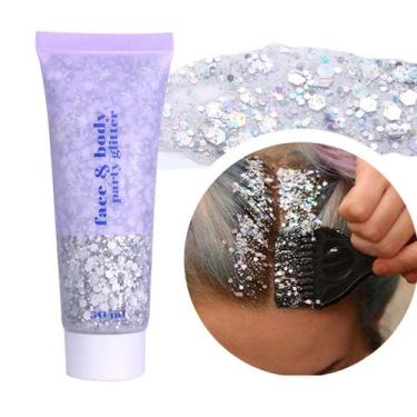 Imagem de Gel Body Glitter DAGEDA, cosmético holográfico, 50 ml, prata