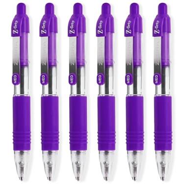 Imagem de Zebra Pen Mini canetas esferográficas Z-Grip - Comprimento de 11,4 cm - Tinta violeta - Pacote com 6