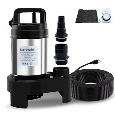 Imagem de Bomba submersível de aço inoxidável de 2/3 HP, bombas para lagos ao ar livre, bomba de depósito de 5500 GPH com cabo de 15 m para piscina, porão e jardins aquáticos, porta de descarga NPT de 5 cm com