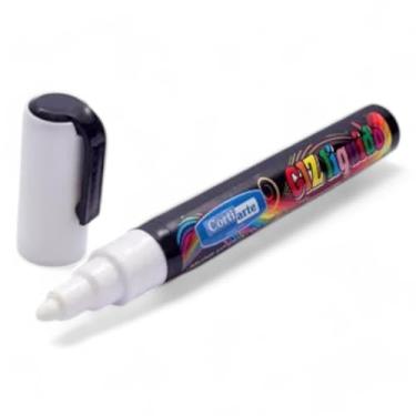 Imagem de Giz Líquido Caneta Lousa Vidro Ponta Dupla 05mm 8gr Branco