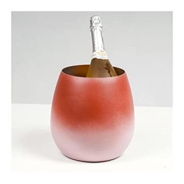 Imagem de Balde de gelo para festas balde de gelo moderno gradiente balde de champanhe aço inoxidável balde de gelo criativo casca de ovo balde de gelo para casa bar recipiente de gelo balde de vinho (cor: B)