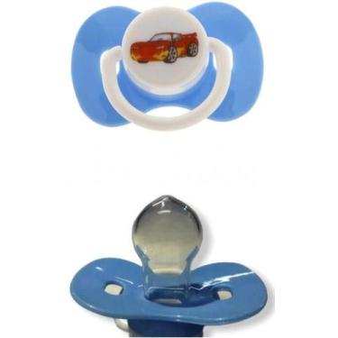 Imagem de Kit 2 Chupetas Bico Silicone Reto Anatômico Para Menino - SONNE, Anima