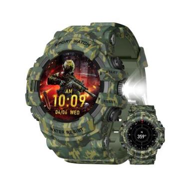 Imagem de Relógio inteligente MIDDOW Military com lanterna, bússola IP68 verde