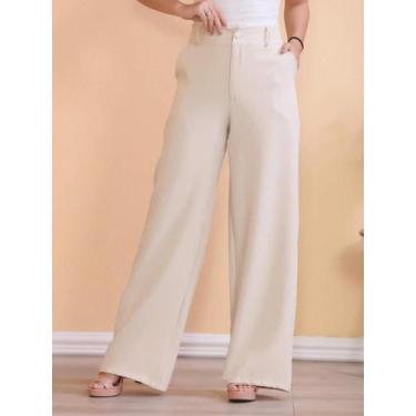Imagem de Calça Feminina Alfaiataria Pantalona Com Cinto Elegante - Thiá Store, 