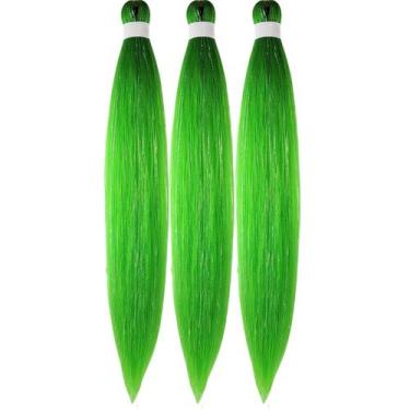 Imagem de Enfeites pré-esticados Braiding Hair Gozill Green de 26 polegadas