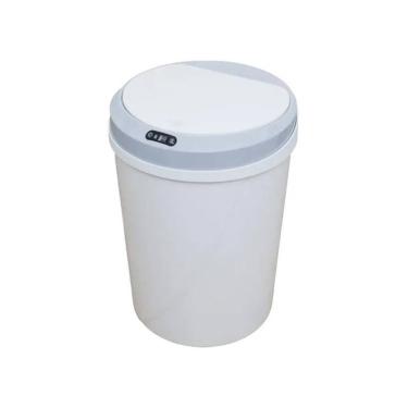 Imagem de Lixeira Inteligente Touch Branca Automática Redonda 12 Lts