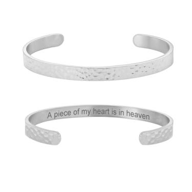 Imagem de Pulseira feminina com versículo da Bíblia inspiradora martelada banhada a ouro 18 K, presente de joia de fé cristã, ajustável, não mancha, Medium, Aço inoxidável, Sem Pedra Preciosa